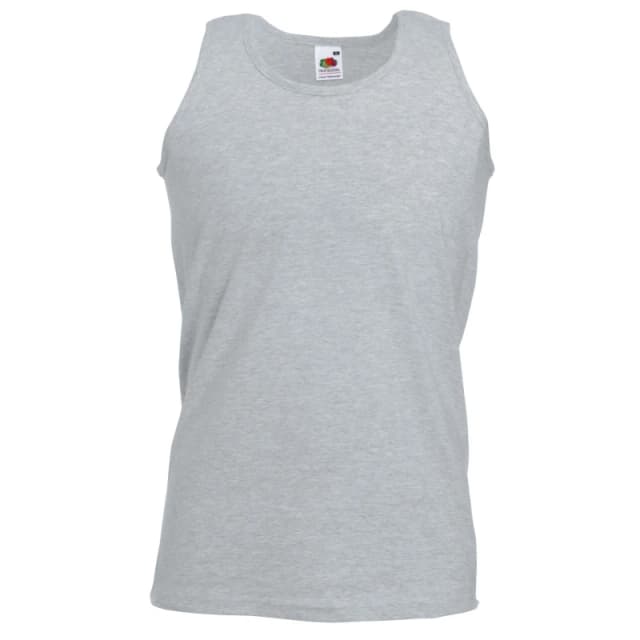 Fruit Of The Loom Fruit of the Loom Men Athletic Sleeveless Vest Tank Top in Grey Size: Small Grey S Male 5055747632491
