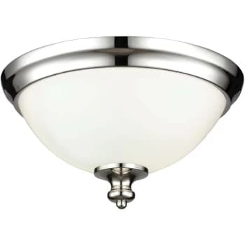 Parkman - 2 Light Flush Mount Ceiling Light Polished Nickel, E27 - Elstead