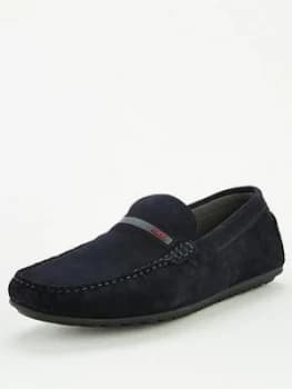 Hugo Boss Dandy Suede Moccasin Loafers Navy Size 7 Men