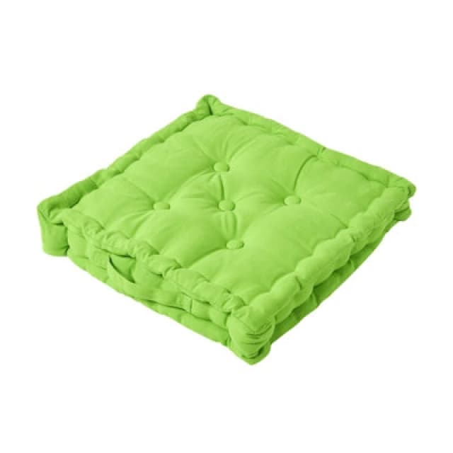Homescapes Cotton Lime Green Floor Cushion, 40 X 40 Cm