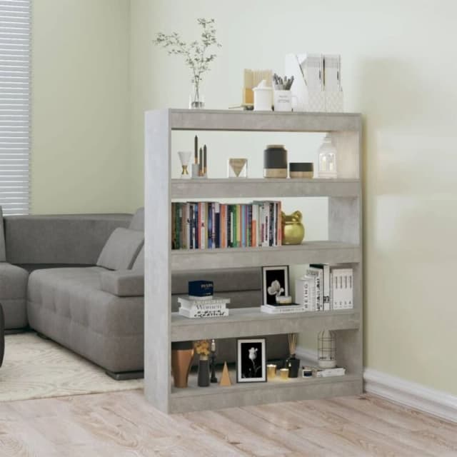 VIDAXL Book Cabinet/Room Divider Concrete Grey 100x30x135cm Vidaxl 8720286843796