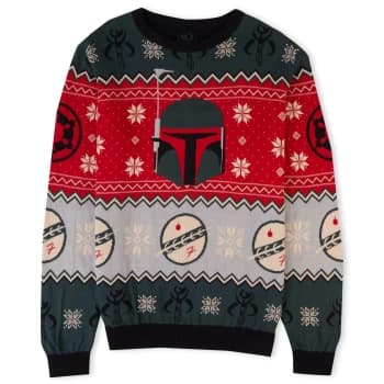 Star Wars Boba Fett Festive Knitted Jumper - Green - L