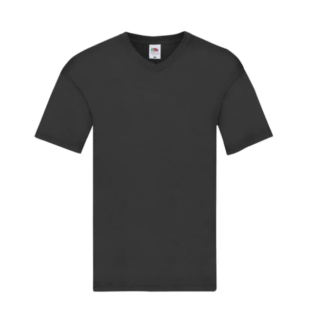 Fruit Of The Loom Original Plain V Neck T-Shirt Black male