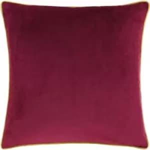 Paoletti - Meridian Velvet Cushion Maroon/Moss - Maroon/Moss
