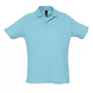 SOLS Mens Summer II Pique Short Sleeve Polo Shirt (M) (Blue Atoll)