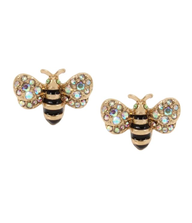 Betsey Johnson Bumble Bee Stud Earrings Lemon