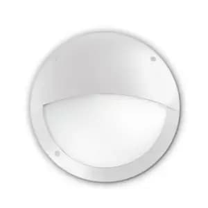 Lucia 1 Light Half Diffuser Outdoor Flush Wall Light White IP66 E27
