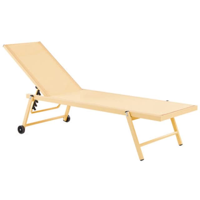 Beliani Sun Lounger Portofino Reclining Metal Yellow