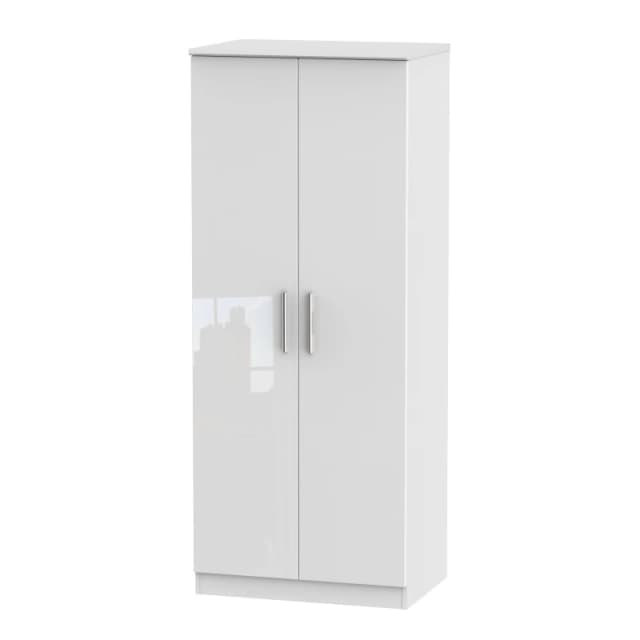 Harrow 2 Door Wardrobe In White Gloss (Ready Assembled)