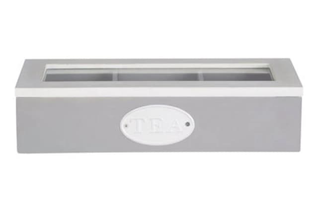 Premier Housewares Tahara 3 Compartment Tea Storage Box Grey