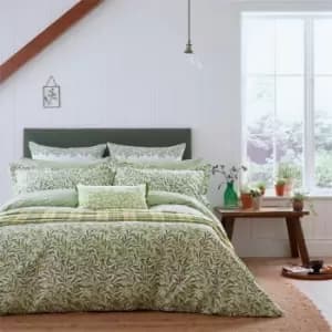 Willow Bough Cotton Percale Duvet Cover - Green