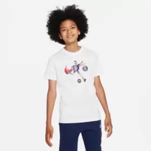 Nike Paris Saint Germain Mascot T-Shirt 2023 2024 Juniors - White