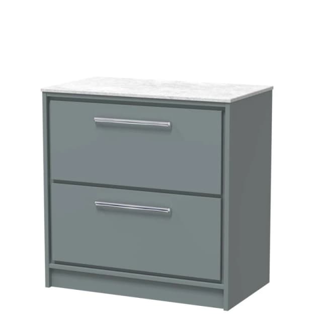 Balterley 800mm Floor Standing 2-Drawer Vanity & Marble Worktop - Coastal Grey Grey Unisex