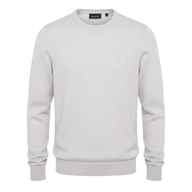 Lyle and Scott Tonal Superfine Cotton Crew Neck Jumper White male S