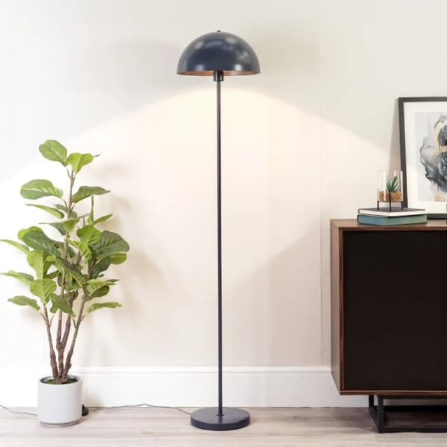 ValueLights Stassi Mushroom Dome Metal Freestanding Floor Lamp Light with LED Bulb Navy