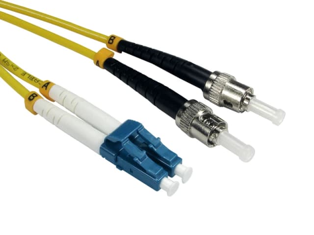 Cables Direct 1m OS2 Fibre Optic Cable, LC - ST (Single Mode)