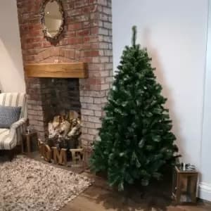 Snowtime - 180cm 6ft Carson Spruce Green Hinged Festive Christmas Tree With 711 Tips