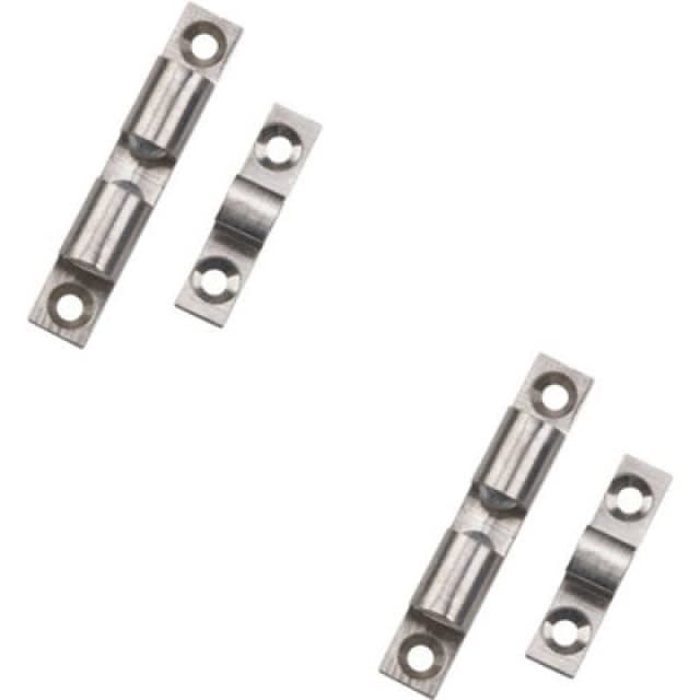 Loops 2x Double Ball Roller Cupboard Catch 50 x 9mm 40mm Fixing Centers Satin Chrome Multi unisex