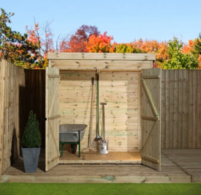 Empire Sheds Empire 5000 Pent 6X3 Pressure Treated Tongue And Groove Wooden Garden Shed Double Door Centre (6' X 3' / 6ft X 3ft) (6X3)