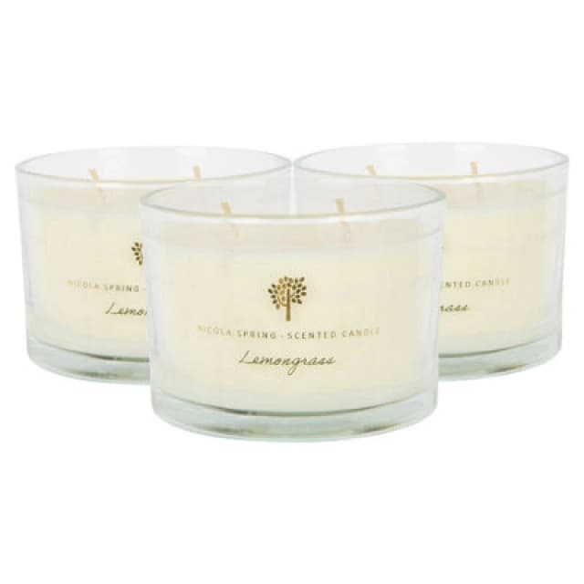 Nicola Spring Soy Wax Scented Candles - 350G - Lemongrass - Pack Of 3