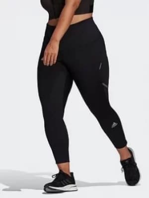 adidas How We Do Long Leggings (plus Size), Black/Silver, Size 2X, Women