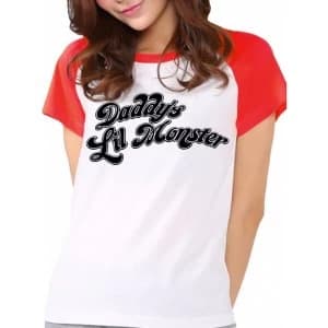 Suicide Squad - Daddys Little Monster Womens X-Large T-Shirt - White