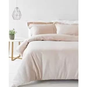 Linen Yard Waffle Duvet Cover Set (King) (Blush) - Blush