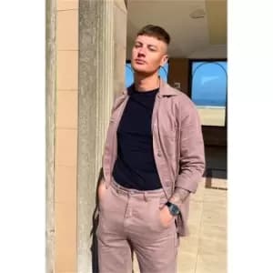 I Saw It First Taupe Mens Denim Utility Jacket - Brown