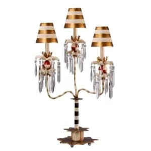 Birdland 1 Light Table Lamp Black, Gold, Crystal, E27