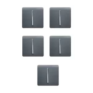 Trendi 1G 2W 10 Amp Switch, 5 Pack - Warm Grey