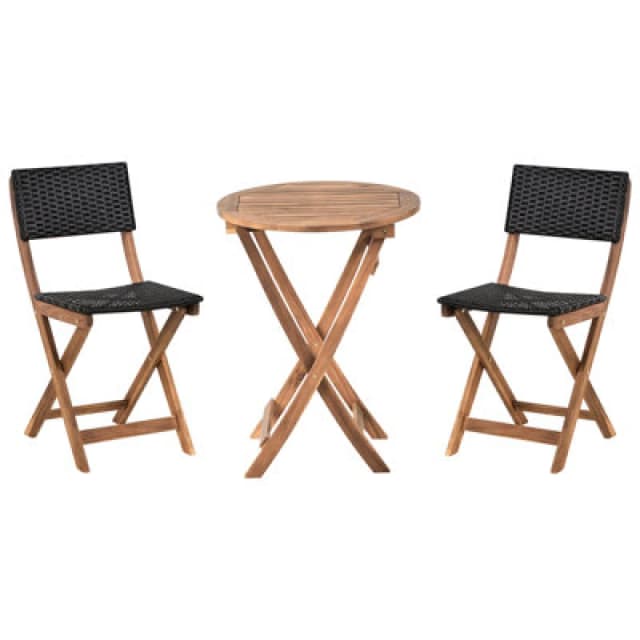 Beliani Bistro Set Rivarotta Acacia Wood Brown/ Black
