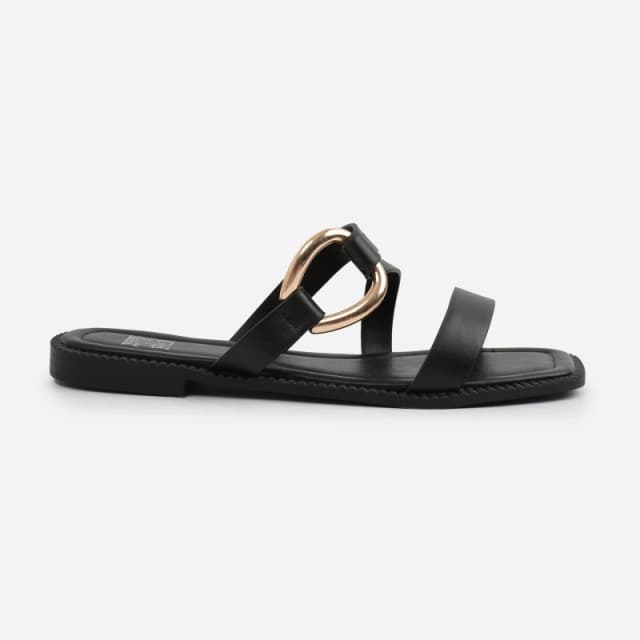 Where's That From 'Chelsea' Flatform Sandal With Stylish Metal Multi Strap Detail Black