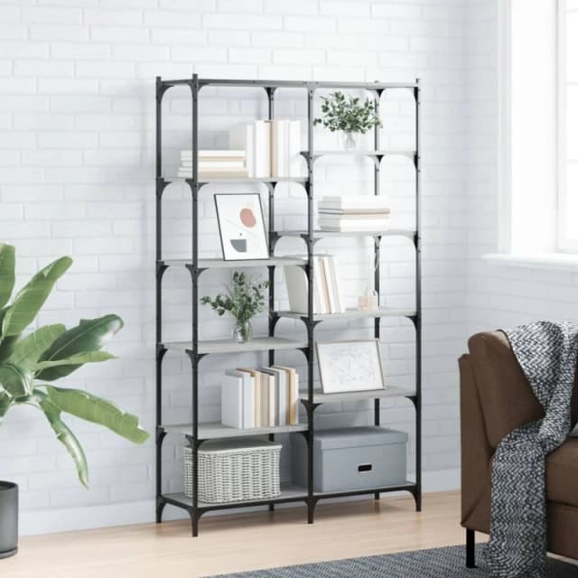 VIDAXL Vidaxl - Bookshelf Grey Sonoma 100x32x170cm Engineered Wood and Iron 8720845940904