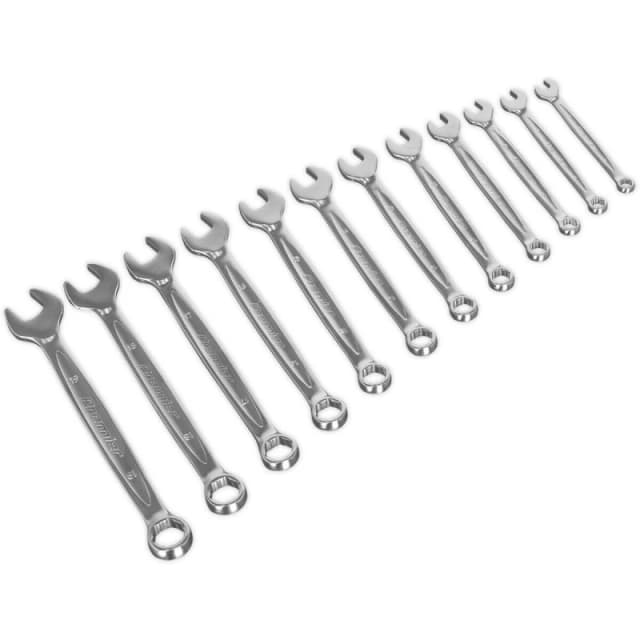Loops 12pc OFFSET / ANGLED Combination Spanner Set - 6 Point Metric Socket Nut Ring Multi