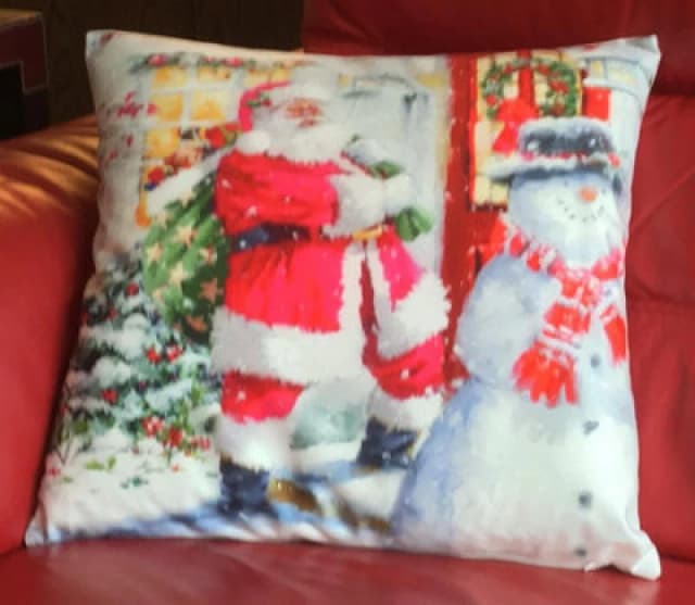 Luxury Living Santa & House 18" Christmas Cushion
