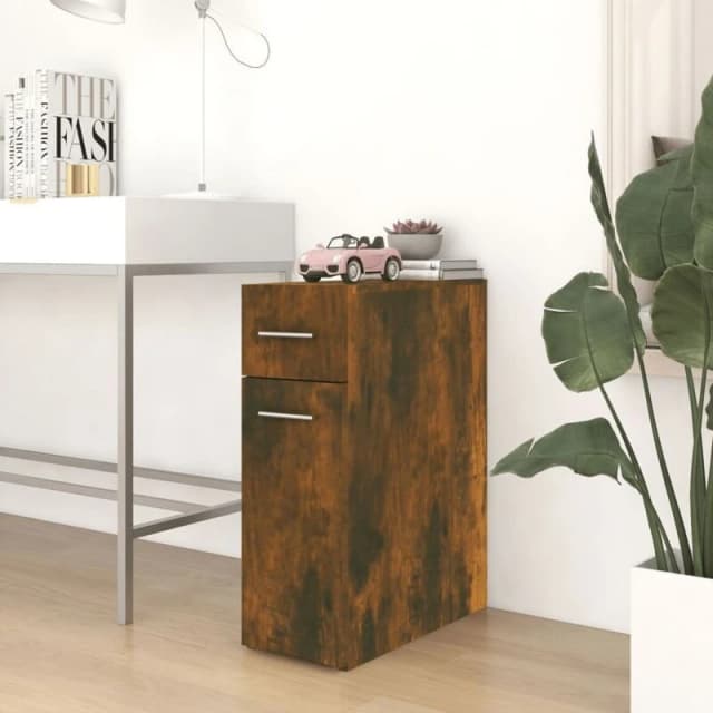 Vidaxl Apothecary Cabinet Smoked Oak 20X45.5X60 Cm Engineered Wood, Brown 815864
