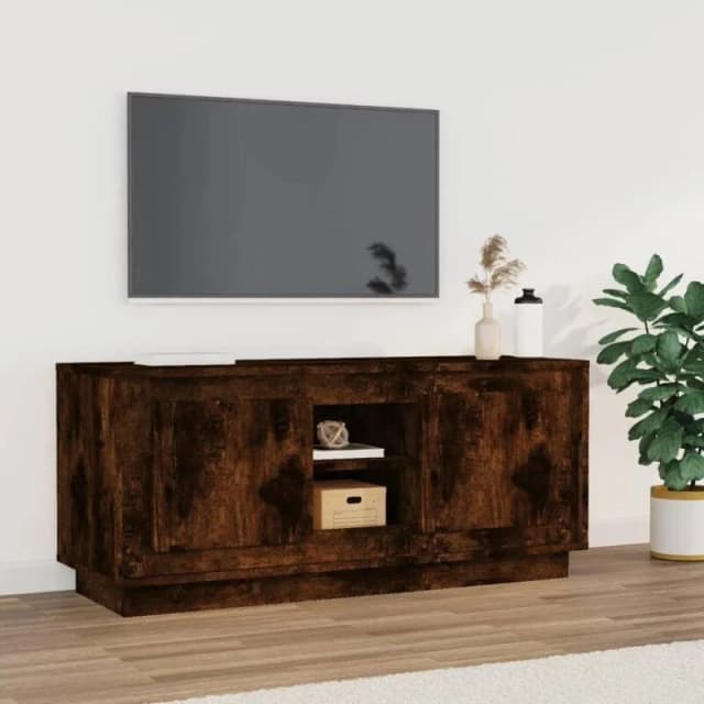 VIDAXL TV Cabinet Smoked Oak 102x35x45cm Engineered Wood Vidaxl 8720845794477
