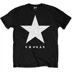 David Bowie Blackstar White Star on Black Mens Medium T-Shirt - White Star on Black