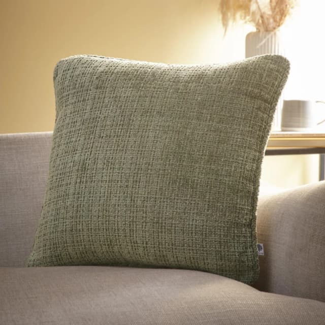 Appletree 'Alba' Textured Chenille Filled Cushion Green