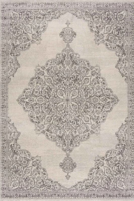 THE RUGS Montana Medallion Cream & Grey Living Room Area Rug 3724 Size: 120cm x 170cm Grey Unisex 120cm x 170 cm