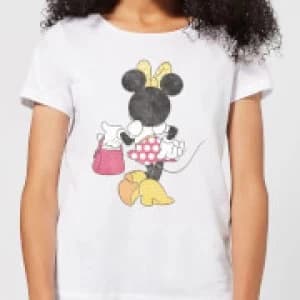 Disney Mickey Mouse Minnie Mouse Back Pose Womens T-Shirt - White