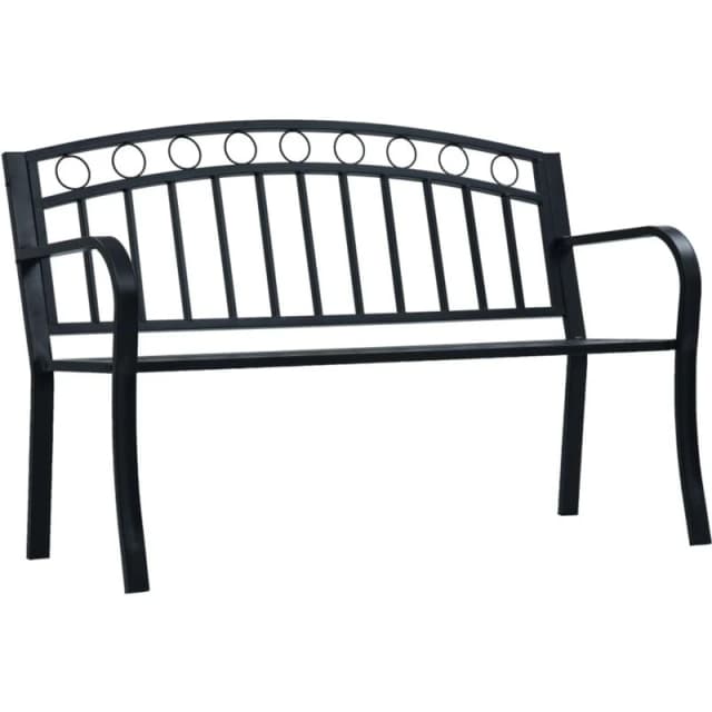 VIDAXL Garden Bench 125cm Black Steel Vidaxl 47945