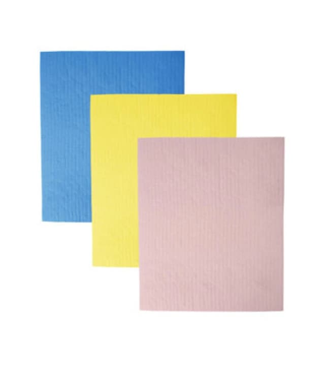 Dexam Set Of 3 Swedish Dishcloths - Pastel Pink, Yellow, Blue