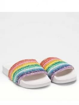 Lelli Kelly Girls Iris Rainbow Slider, White Multi, Size 11.5 Younger