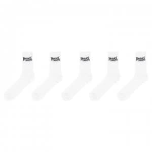 Lonsdale 5 Pack Crew Socks Mens - White