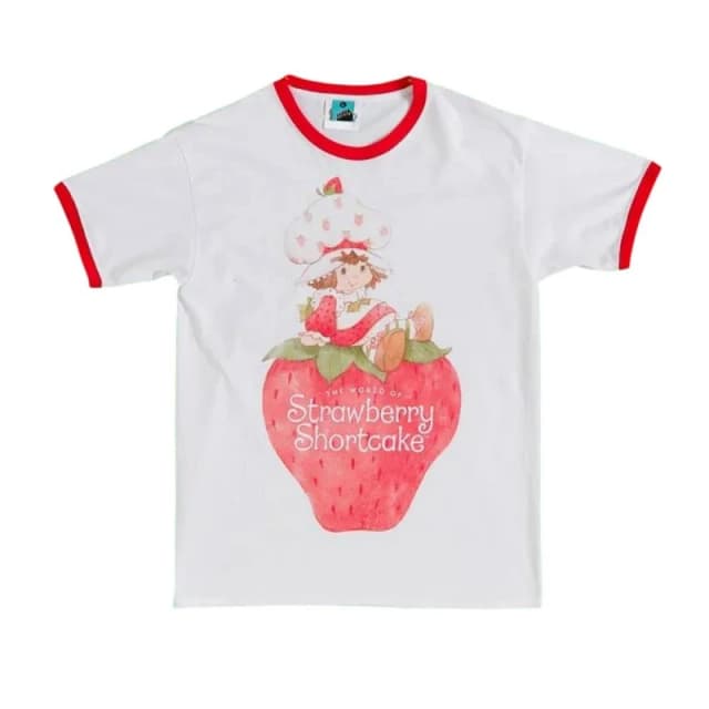 Strawberry Shortcake Mens Artwork T-Shirt in White Size: Medium White Male M