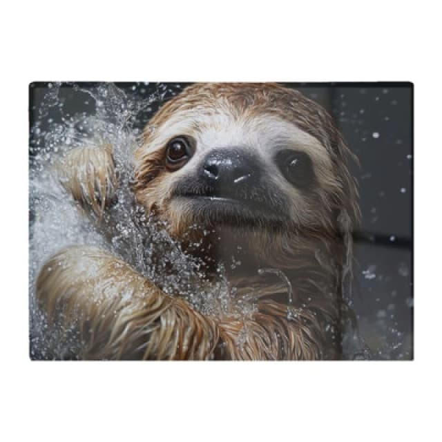 Warren Reed Designer Gleeful Sloth Splashart Chopping Board