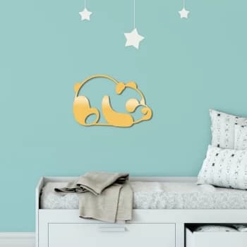 Panda Metal Decor - Gold Gold Decorative Metal Wall Accessory