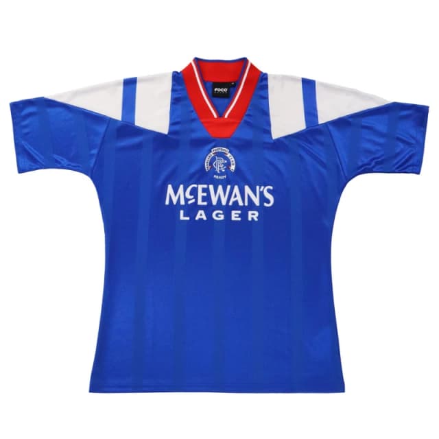 Team Mens Licensed Retro Football Shirt Rangers Blue/White male Small