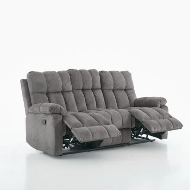 Manual Recliner Sofa, 3 Seater Fabric Upholstery Recliner Sofa